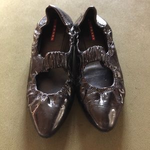 Prada pointed toe patent leather ballet flats  7